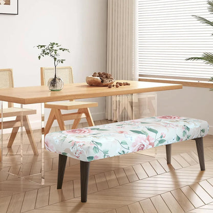 Stretch Bench Cover Spandex Rectangle Slipcover for Dining Room Kitchen Bedroom Indoor/Outdoor Use Fitted Bench
