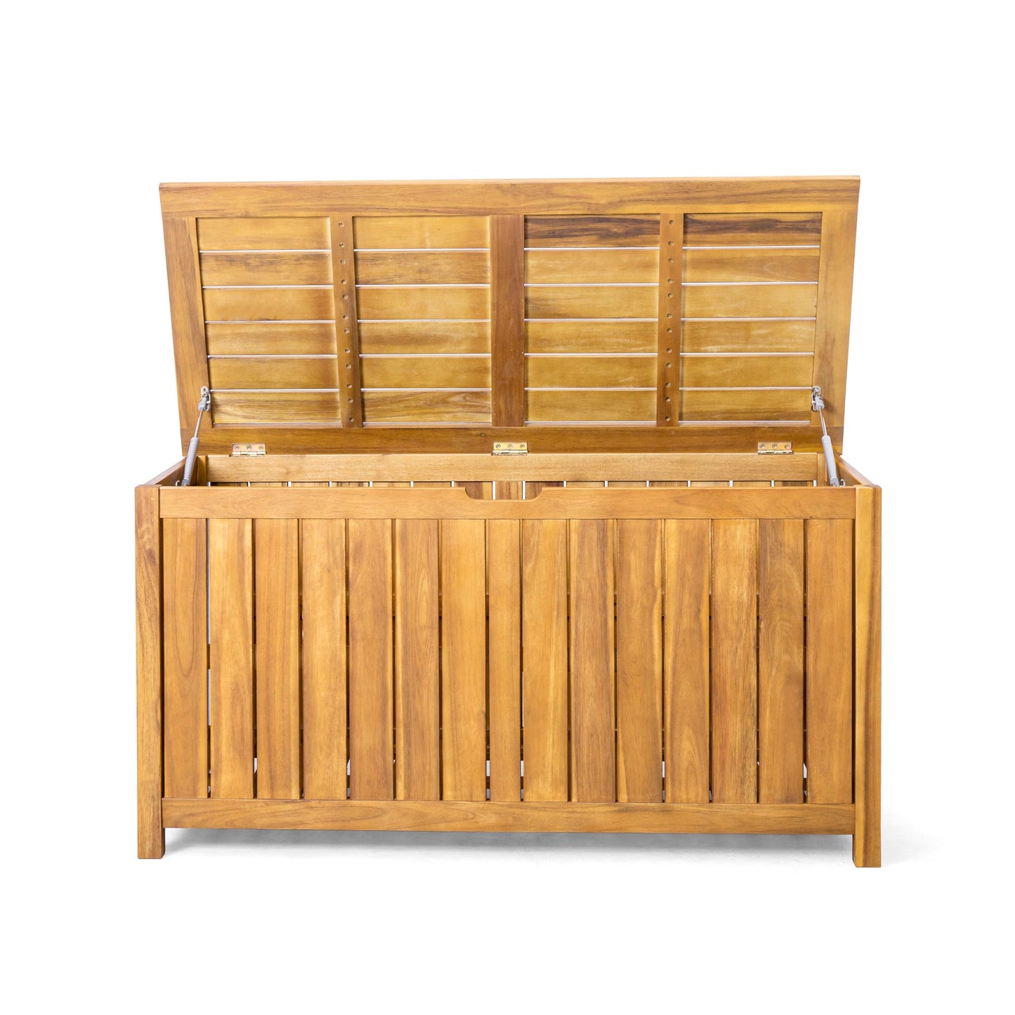 Merax Patio Acacia Wood 100 Gallon Large Outdoor Storage Box, Functionality Deck Box-Organization for Patio Furniture, Outdoor Cushions, Garden Tools and Pool Floats, Teak