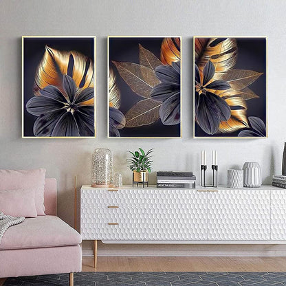 JATOK Diamond Painting Kits for Adults DIY Flowers Full Round Drill Cross Stitch Embroidery Pictures Arts Paint by Number Kits Diamond Painting Kits for Home Wall Decor （3 Sets