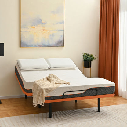 ESHINE King Adjustable Bed Frame Base - Easy to Install in 5 Minutes, Massage, Wireless Remote, Foot&Head Inclined, Zero Gravity, Dual USB Ports, Under Bed Light, 3000 Premium Series