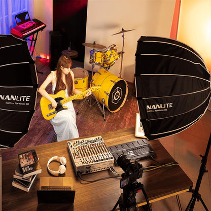 NANLITE FS-300C 300w RGB Studio Spotlight, 2700K-7500K, APP Control,Led Video Light Bowens Mount for Photography, Videography,Live Streamer,Content Creation