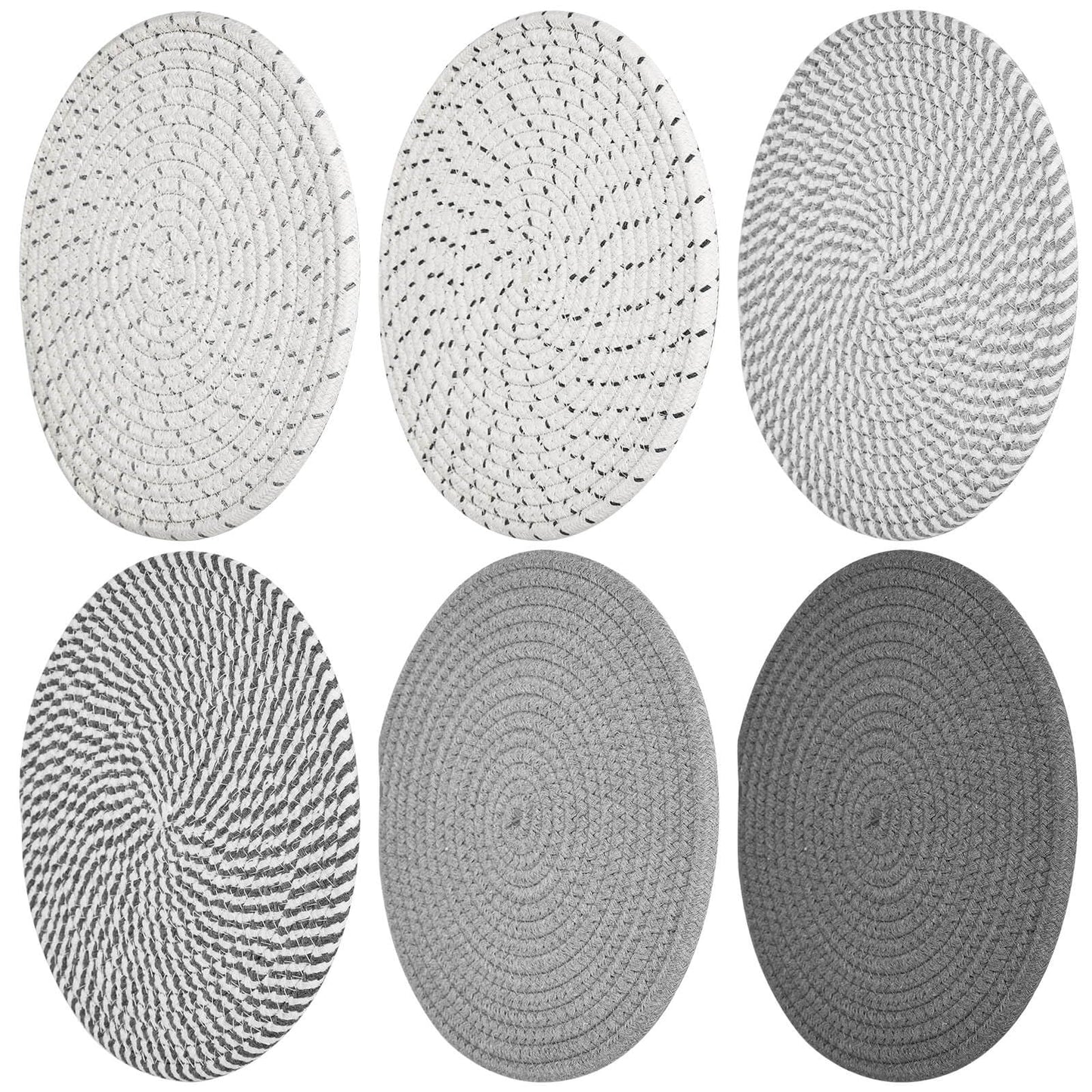 Billbotk 10" Trivets for Hot Dishes, Hot pots and Pans, Set of 6, Heat Resistant Pot Holders for Kitchen, Hot Pads for Countertops