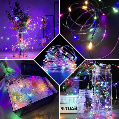 12 Pack 7Ft 20 Day,6-Colors Fairy Lights LED Twinkle String Lights Battery Operated Waterproof Firefly Starry for Mason