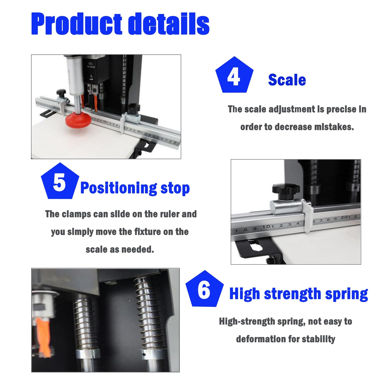 TECHTONGDA Electric Hinge Drilling Machine Portable Puncher Hand-Held Drilling Equipment Woodworking Hole Drilling, Depth 0-40mm 45-9.5