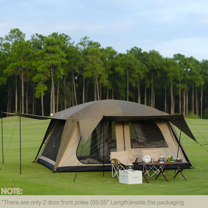 Vidalido 8-10 Person Camping Tent with 3 Door 2 Room Large Family Cabin Tents, Double Layer Waterproof Portable Glamping Tent, Big Tents for Outdoor Picnic Camping Hiking and Family Gathering