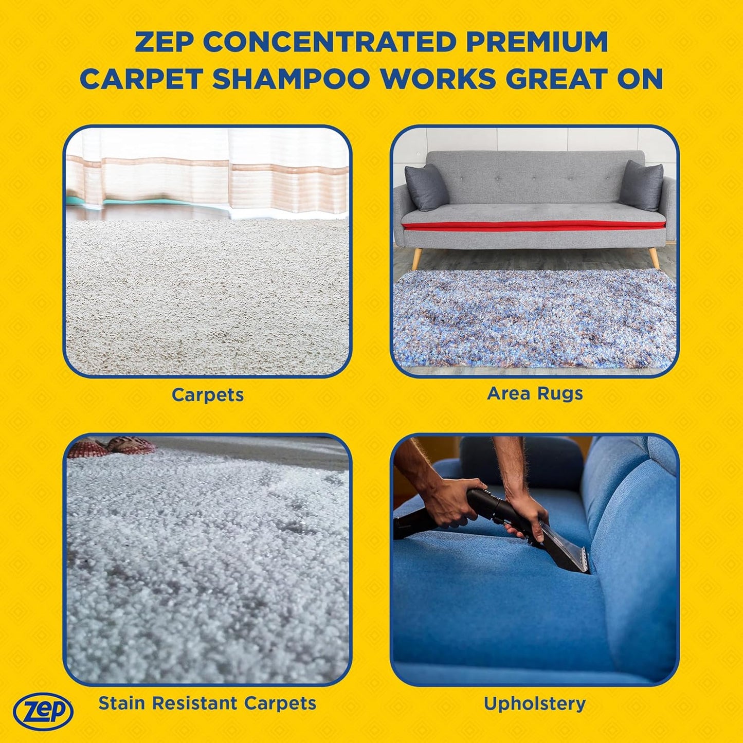 Zep Shampoo | Premium Carpet Cleaner - 64 Oz Bottle for Deep Cleaning and Stain Removal