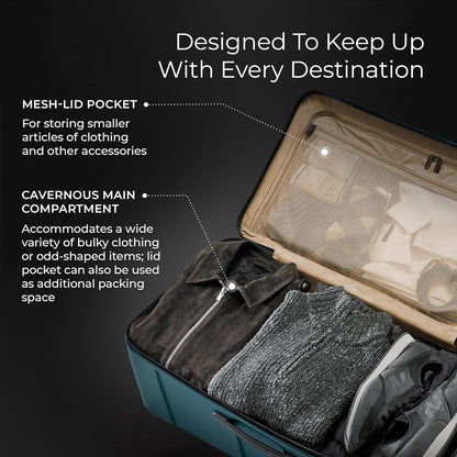 Briggs & Riley 32 Inch Extra Large Trunk Checked Luggage - Maximum Capacity Hard Shell Heavy Duty Travel Suitcase with 360-Degree Spinner Wheels - TSA Lock - Torq Collection - Ocean