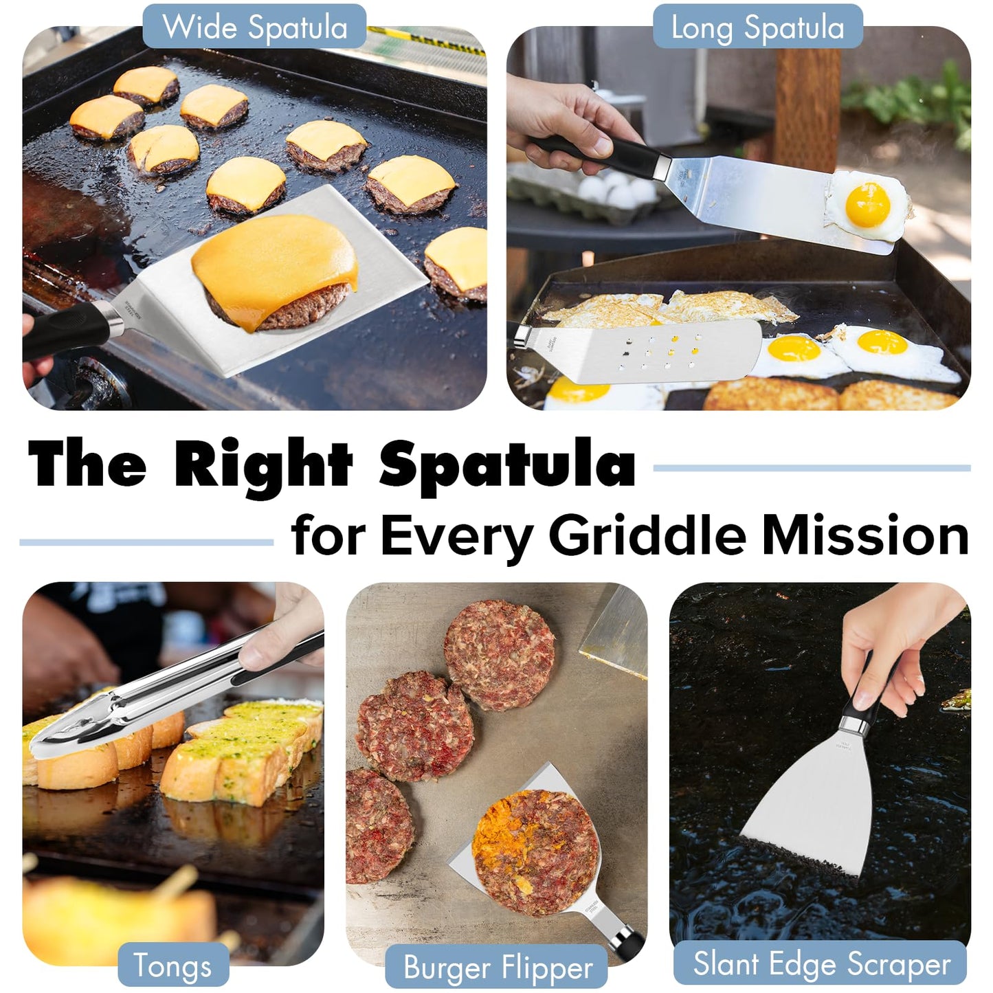 Pontual 31PCS Griddle Accessories Kit for Blackstone, Flat Top Hibachi Grill Spatula Set with 2 Melting Domes, Burger Press, Patty Maker and Apron, Professional Teppanyaki Tools Gifts for Outdoor BBQ