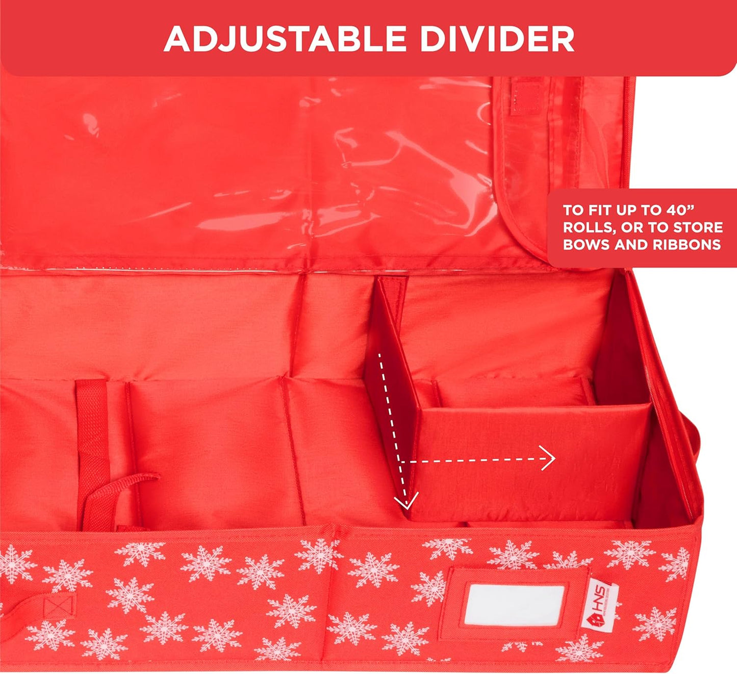 Wrapping Paper Storage Container, Fits 27 Rolls, Underbed Organizer for Gift Wrap, Ribbon, and Bows