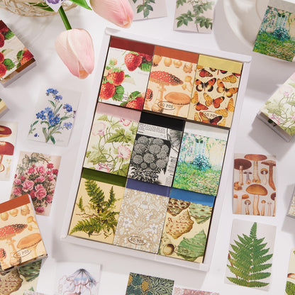9 Sets 450 Sheets Washi Stickers for Journaling, Plants Fruit Flowers Butterfly Shell Boho Stickers Vintage Aesthetic Scrapbook Sticker for Bullet Journal Art Diary Card Craft Gifts Planner Notebook