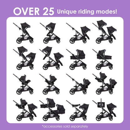 Baby Trend Morph Single to Double Modular Stroller, Dash Black