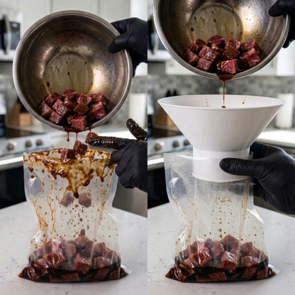 Sai Workshop 2-Piece Oval Funnel Set, Wife-Approved Mess-Free Food Prep Adaptor (Fits 6" & 10" Vacuum Sealer Bags), Unique Kitchen Gadget Gifts for Mom