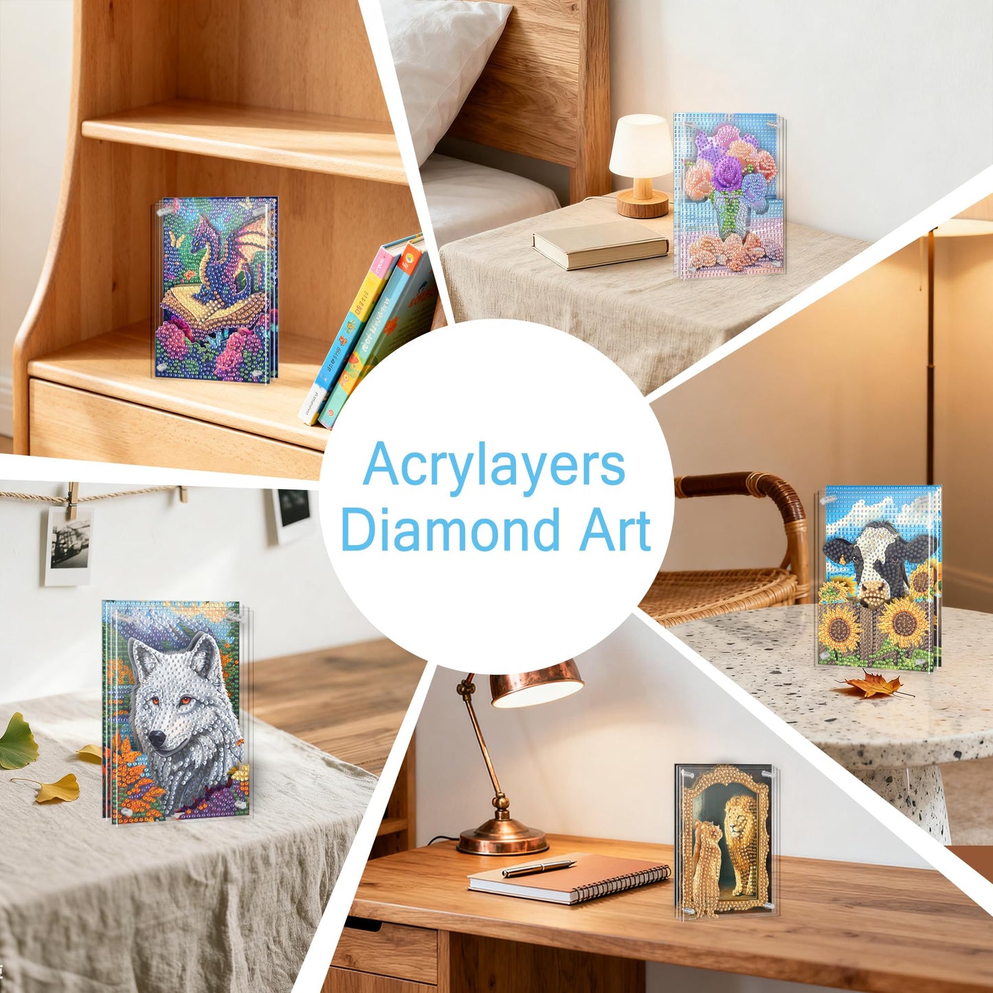 SKRYUIE DIY Acrylayers Diamond Art Kits for Adults, Dwarf Multi-Layer Acrylic Diamond Painting Kits, 4-Layered Magnetic Stand-Up Tabletop Decor, Unique Multi-Dimensional Craft Gift 4x6 Inch A7