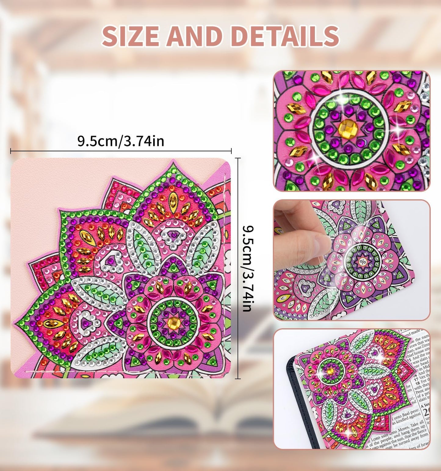 ALKALO 8 PCS Diamond Art Bookmarks, 5D DIY Corner Bookmarks for Adults & Kids, Leather Material for Book Lovers