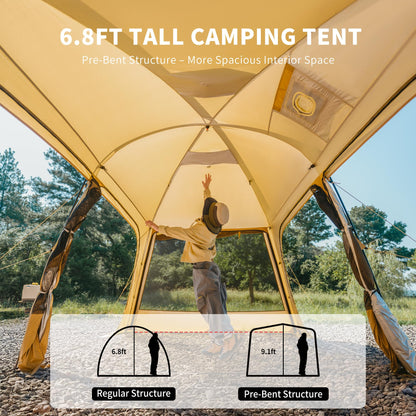 Naturehike Dune Hot Tent with Stove Jack,Double Layer 4 Season Tent,Waterproof 2-4 Person Tents for Camping