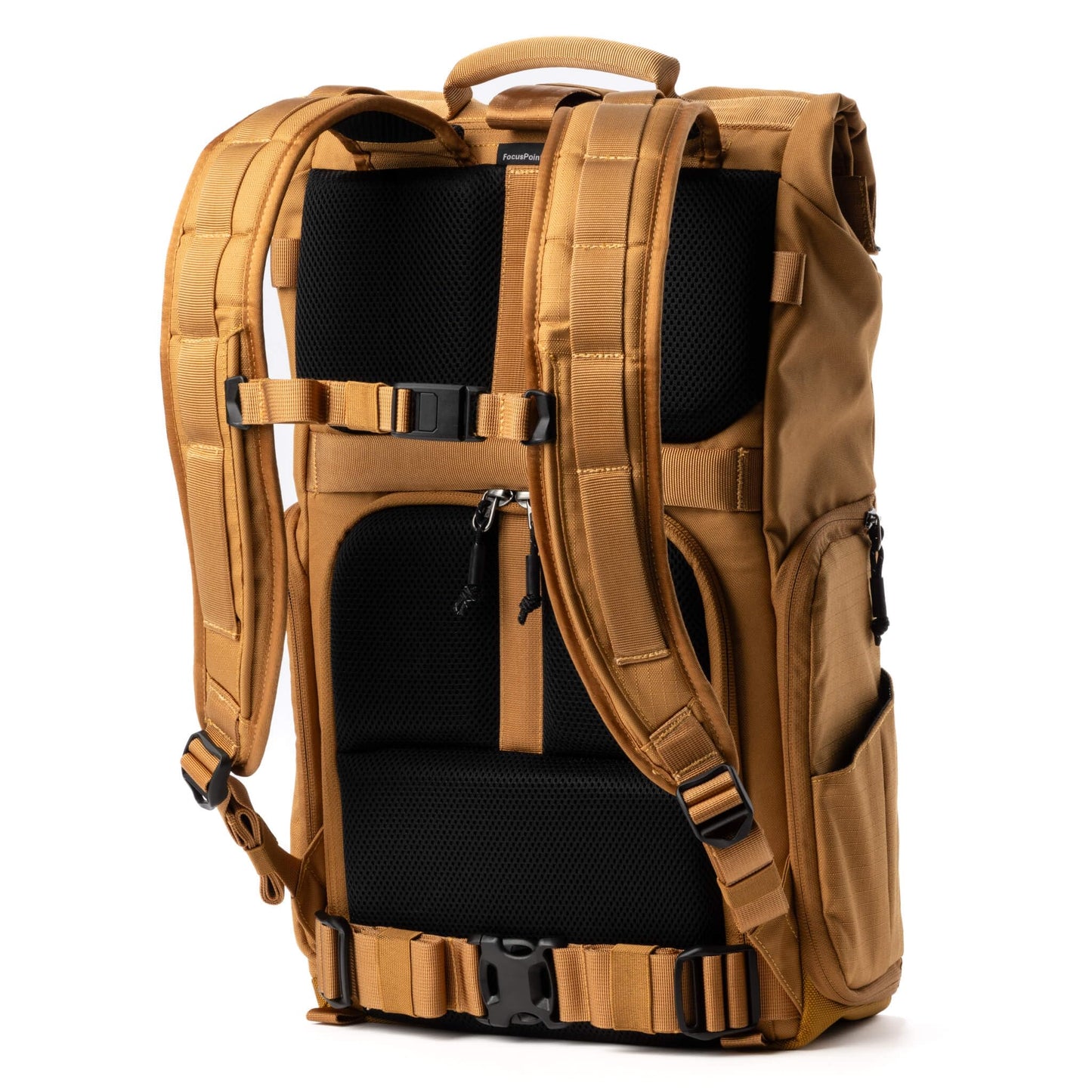 Think Tank FocusPoint 30L RollTop Camera Backpack - Golden Hour: Expandable Travel & Camera Backpack with Laptop Sleeve, Quick Side and Back Access, Rain Cover – Versatile Photography & Travel Bag