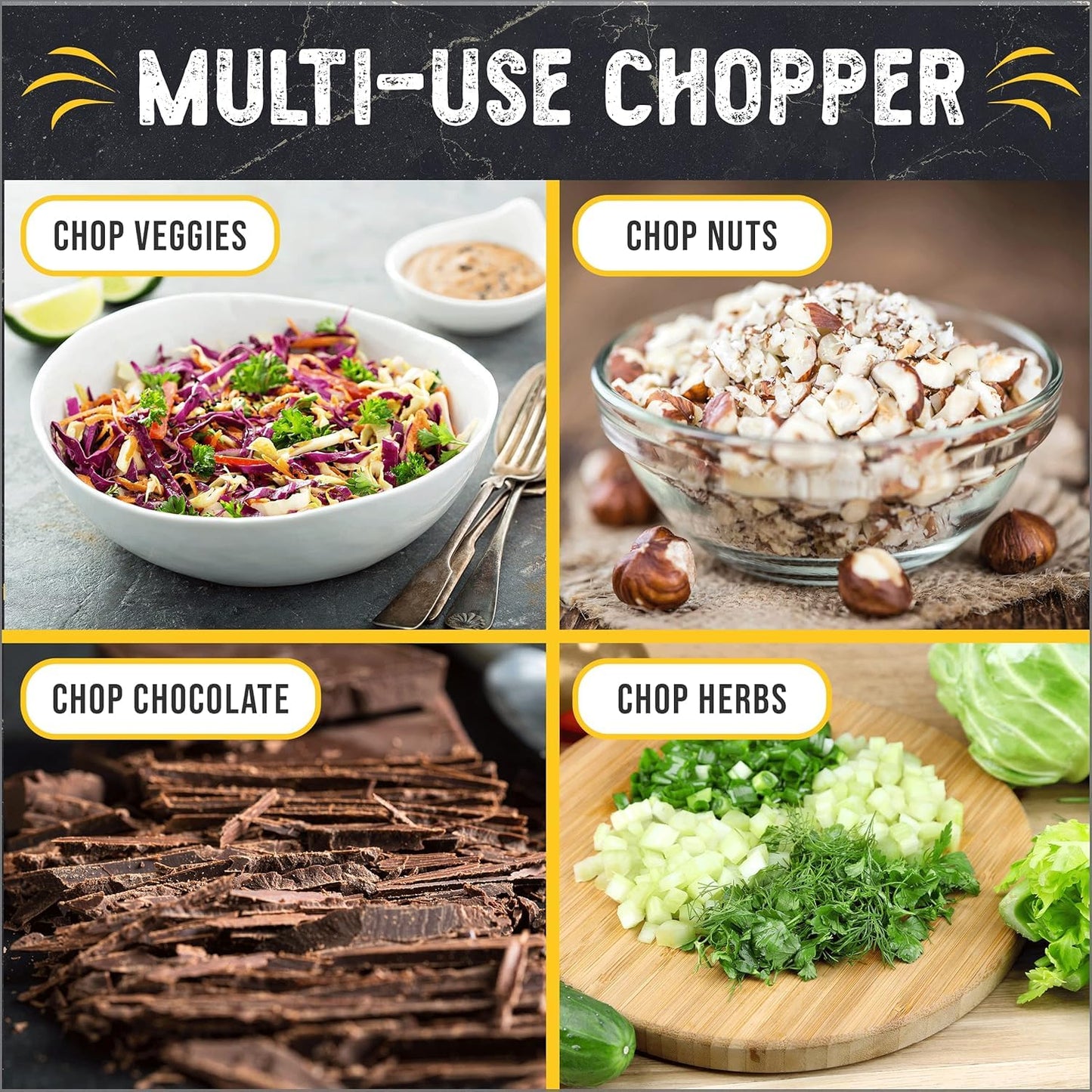 Checkered Chef Salad Chopper Tool with Cover, Mezzaluna Knife Stainless Steel Vegetable Rocker, Mincer, Cutter