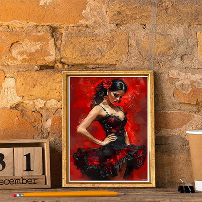BRTITA The Black Dress Dancer Diamond Painting Kit for Adult, DIY Full Drill Diamond Art for Beginner, 5D Gem Dots Kits Painting Crafts for Home Decor 12x16in / 30x40cm