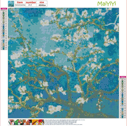 Van Gogh Flower Diamond Painting Kit - MaiYiYi 5D DIY Full Square Diamond Embroidery Dot Kits for Adult Flower Diamond Painting Art Gift for Beginner Home Decor