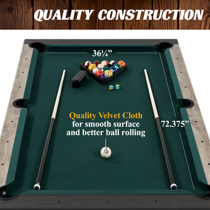 Barrington Billiards Westmont 7' Pool Table, 3-in-1 Dining Top & Table Tennis with Game Accessories & Rolling Storage Caddy