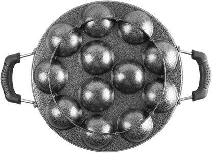 Appam Maker, 12 Cavity Non Stick Appam Pan with Lid