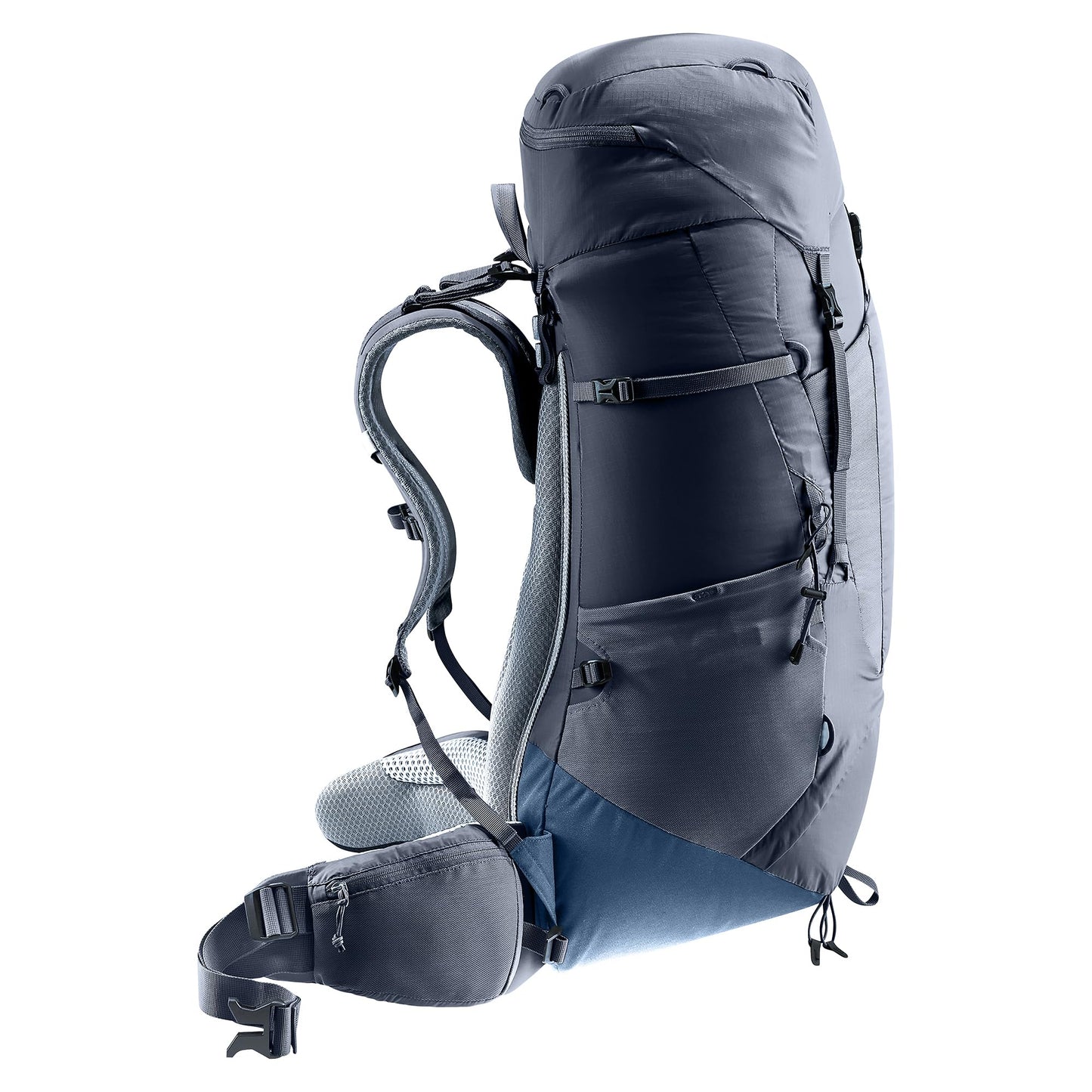 Deuter Unisex Aircontact Lite 50 + 10 L, Lightweight Backpacking & Hiking Backpack for Men & Women, 50 + 10 Liters - Black-Marine