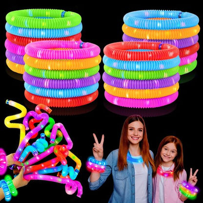 Glow Sticks Party Favors - 18 PCS Colorful Light-Up Tubes, Necklaces & Bracelets for Kids' Celebrations