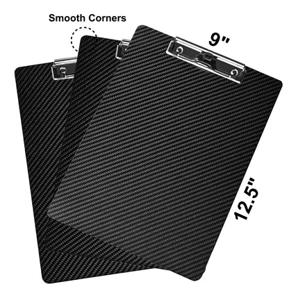 Carbon Fiber Clipboard 9x12.5 Inch with Penholder - Standard A4 Letter Size, Lightweight Real 3K Carbon Fiber Writing Board, Durable Drawing Board for Sketching, Writing, Office, Outdoor