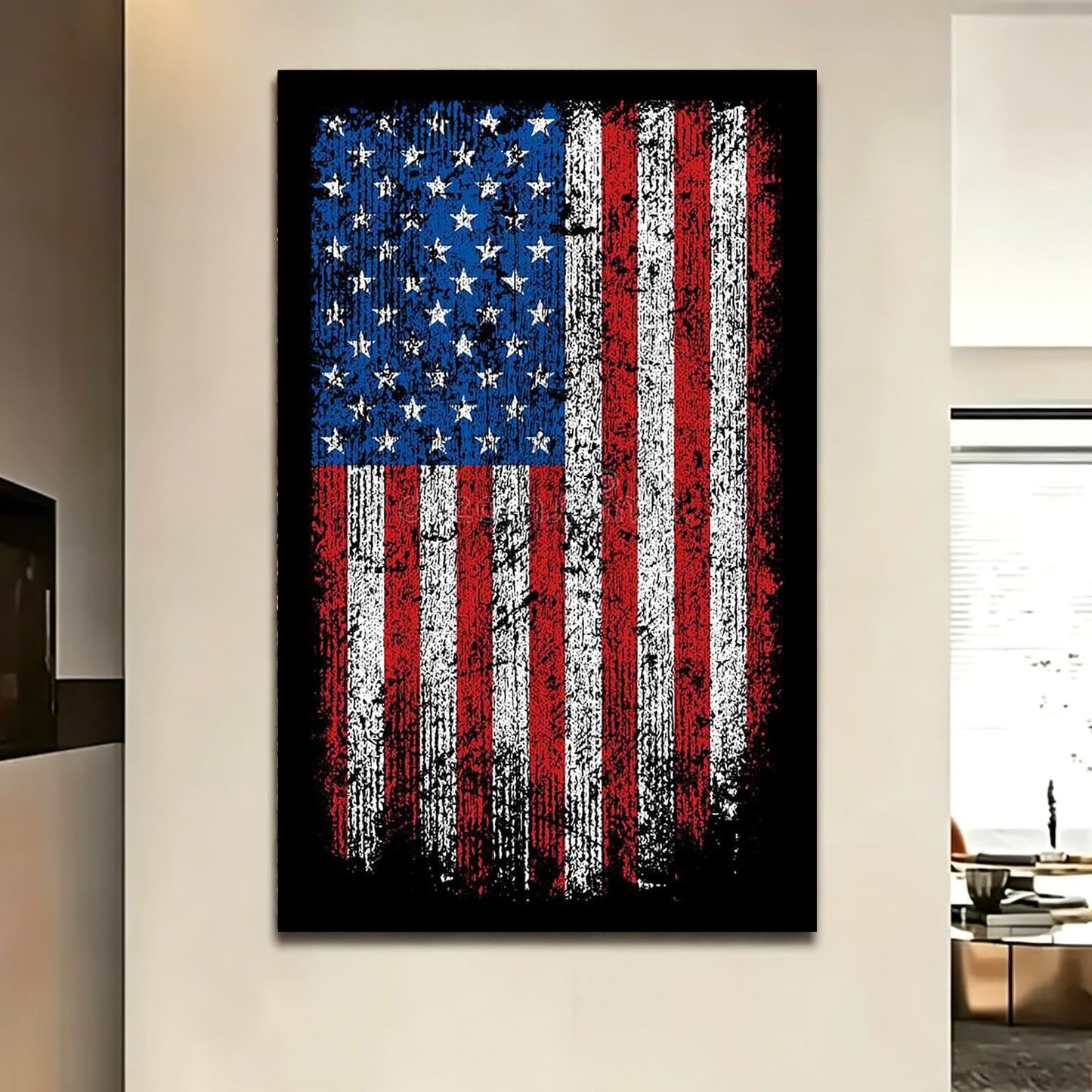 DIY 5D Diamond Art Painting by Number Kits for Adults American Flag 12X18 Painting Cross Stitch Full Drill Crystal Rhinestone Embroidery Pictures Arts Craft for Home Wall Decor
