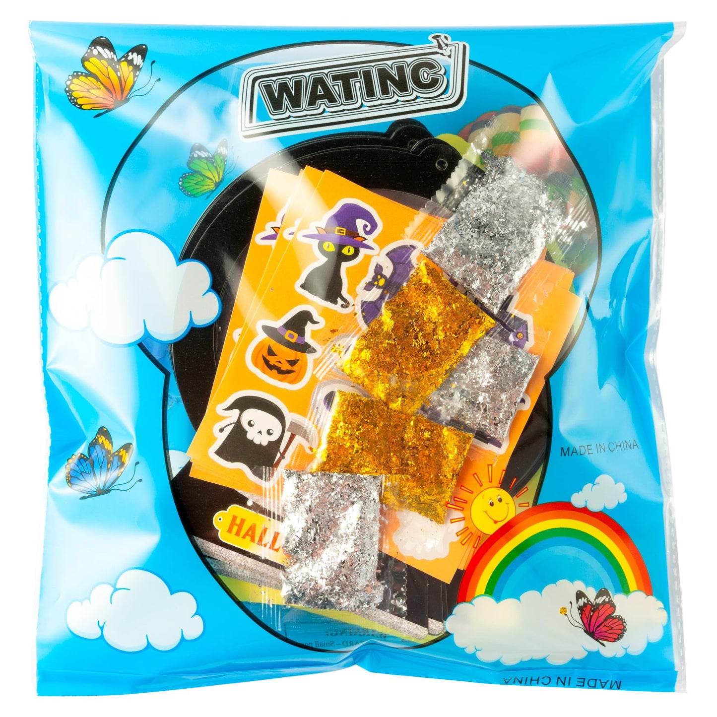 WATINC Halloween Snow Globe Craft Kit - DIY EVA Ghost Pumpkin Scene Crystal Ball Hanging Ornament with Glitter Sequins Sugar Paper, Trick-or-Treat Skeleton Black Cat Party Favor for Home School(24Pcs)