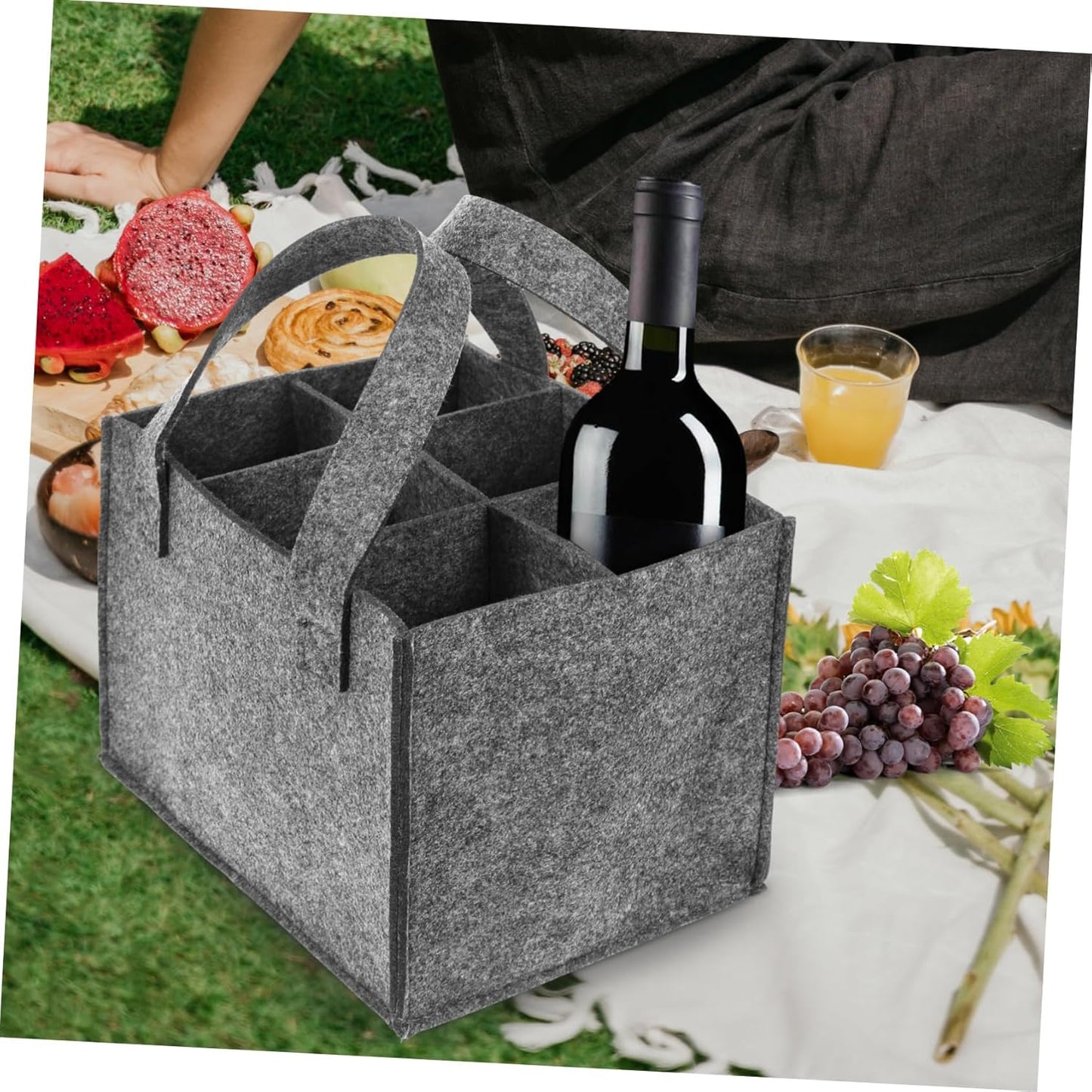 Wine Bag Tote, Portable Coolers Felt Wine Carrier Tote Bag, Reusable Wine Purse for Carrying Bottles