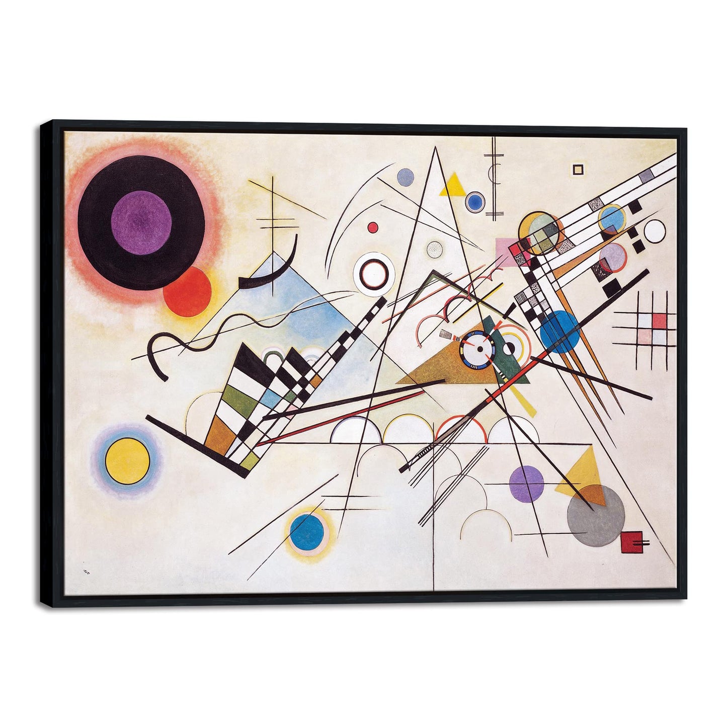 Wieco Art Framed Canvas Wall Art Composition VII, 1913 by Wassily Kandinsky Classic Abstract Famous Paintings Reproductions Canvas Wall Art for Home Decoration
