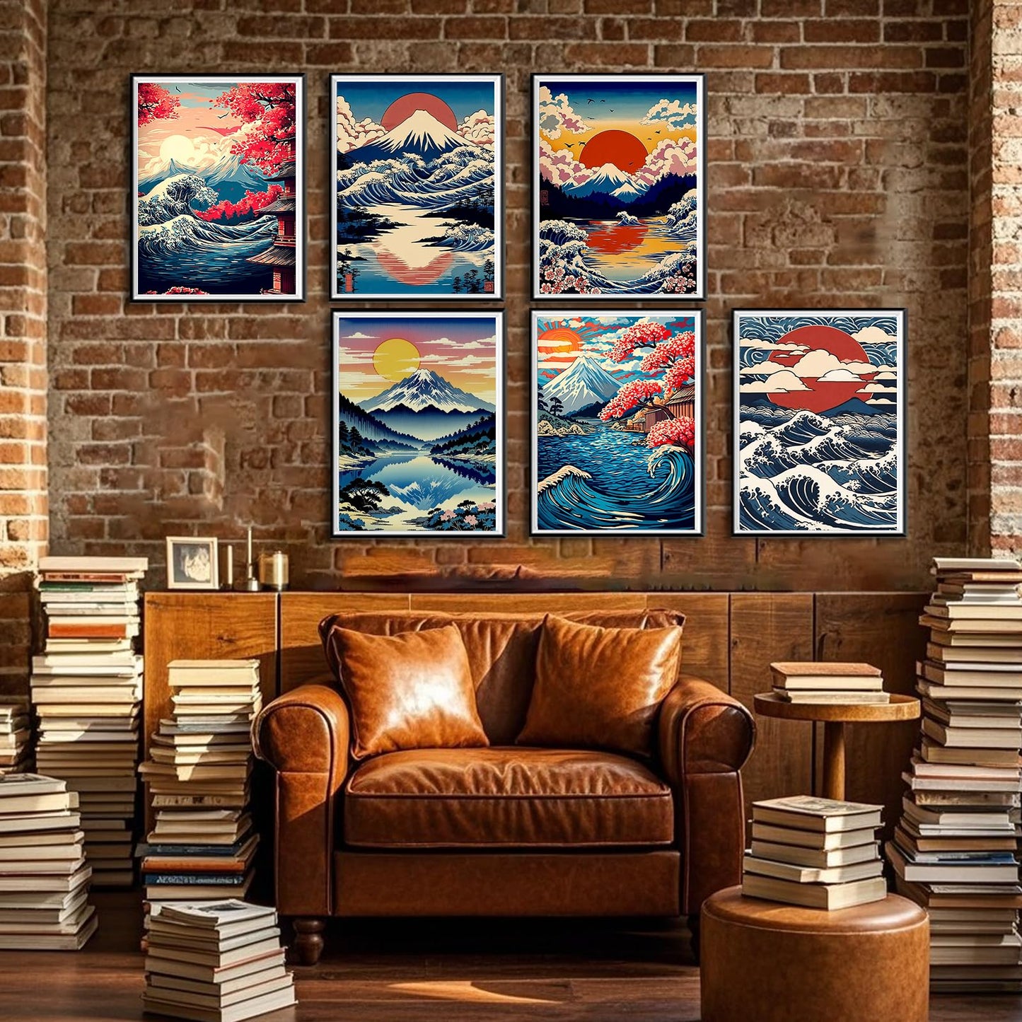 Leatrice Sunrise Diamond Painting Kits for Adults 5D Diamond Art Kits Gem Dots Paintings Full Drill Beginners Women DIY for Home Wall Decor 11.8x15.7 Inches Landscape 6 Pack Waves