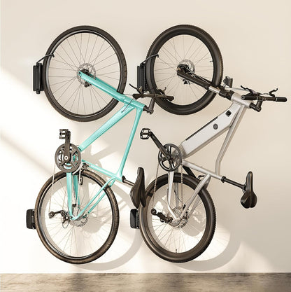 PEGZONE Heavy Duty Bike Hooks - Adjustable Wall Mount for Garage | Holds 77 Lbs - 2 Pack