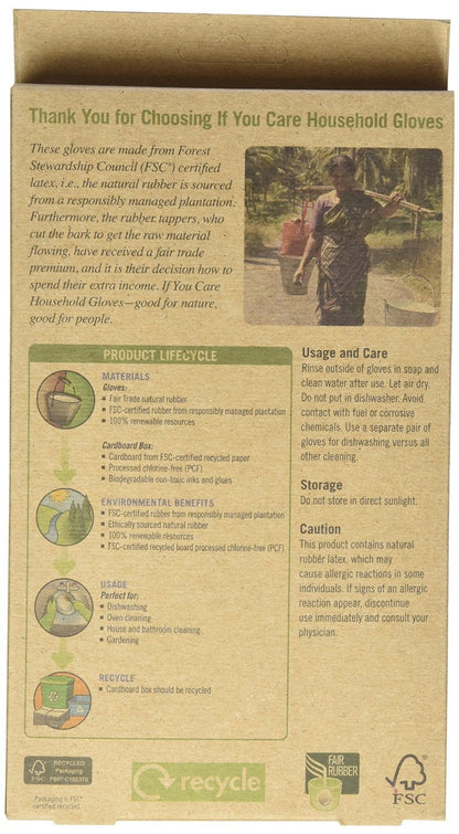 If You Care Fair Trade FSC Household Gloves, Small, 2-pack