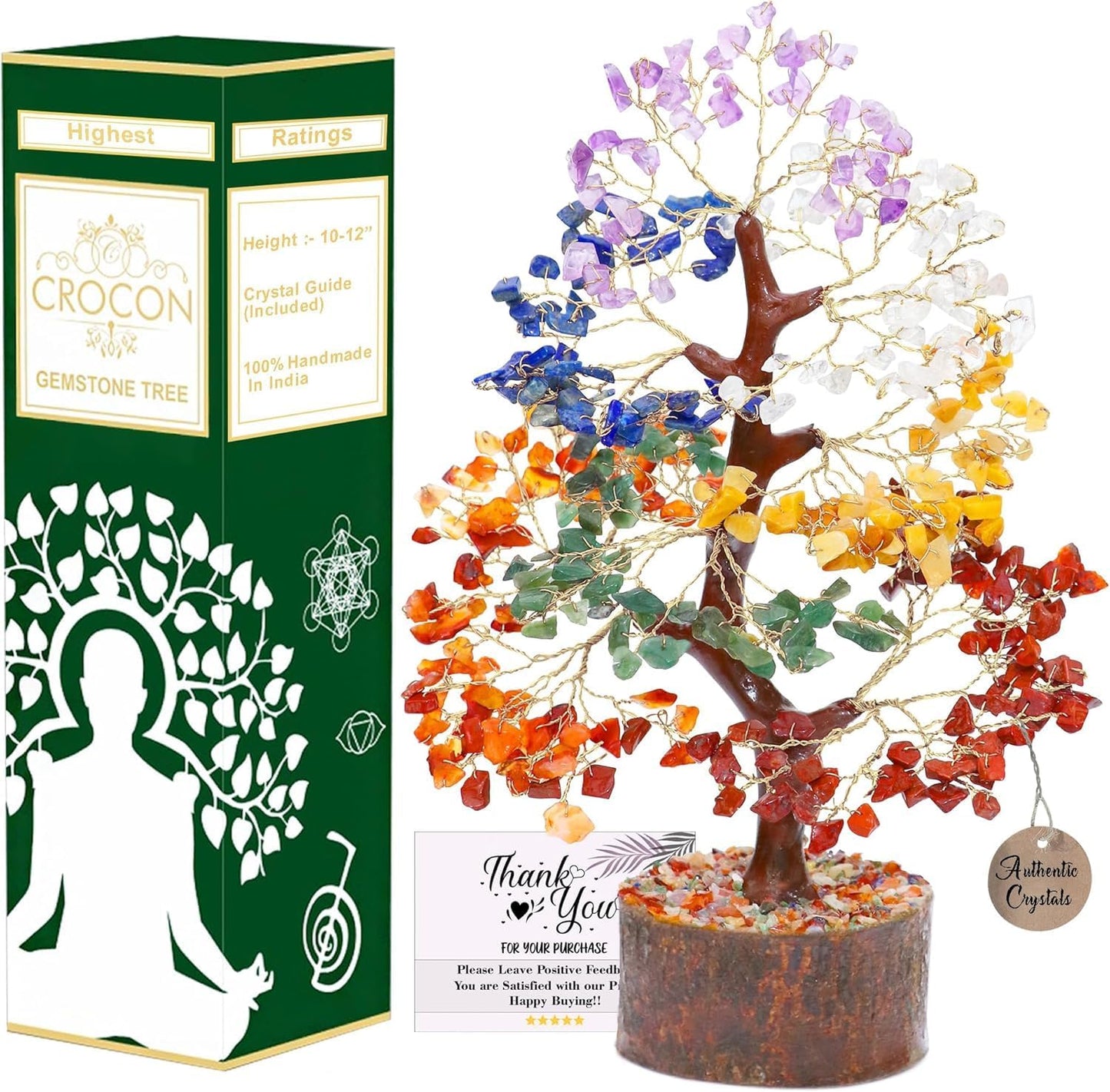 Seven Chakra Crystal Tree, Birthday Gifts for Women, Healing Crystal Tree of Life, Home Decor Gift for Mom
