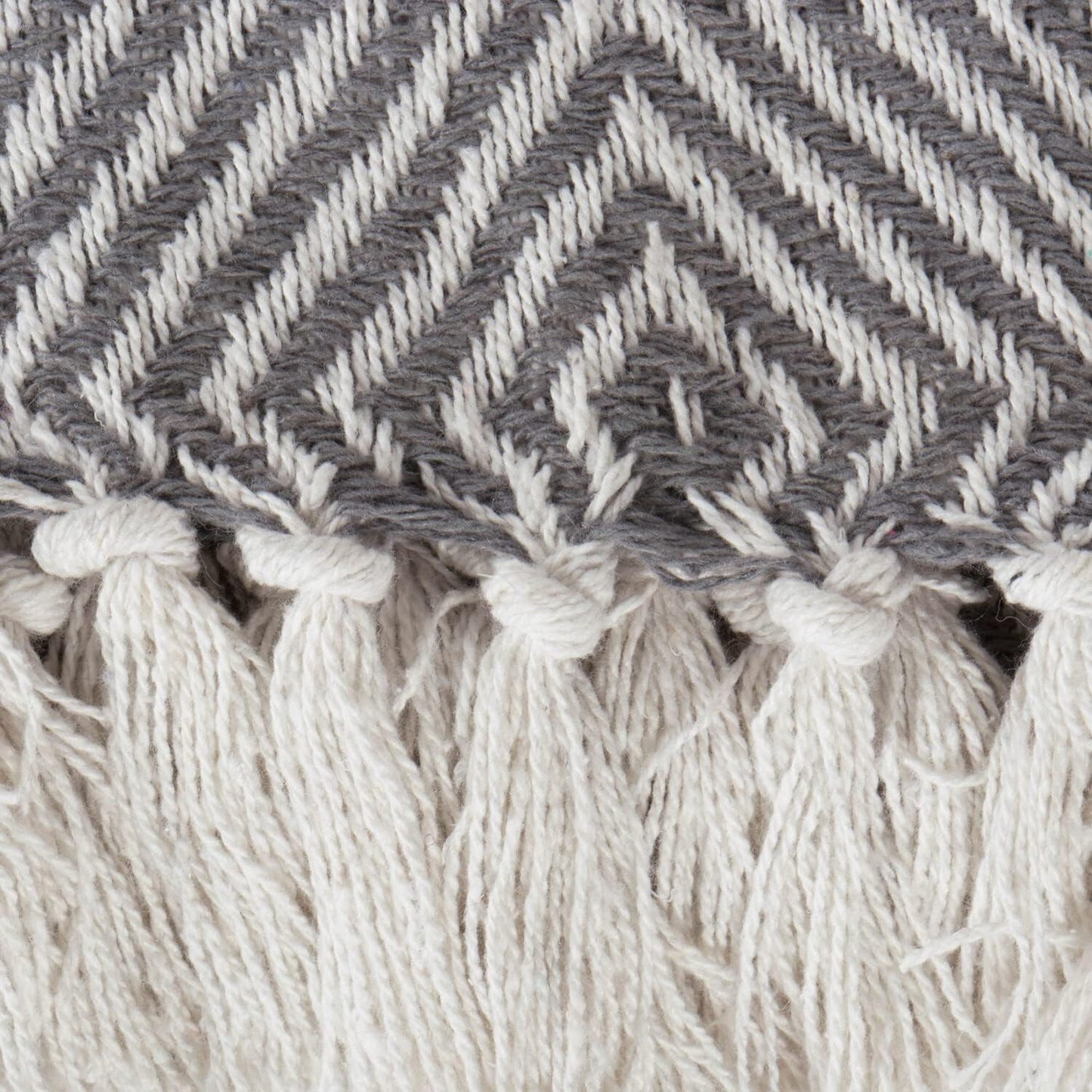 DII Diamond Throw Collection, Woven Cotton, 50x60, Mineral Gray