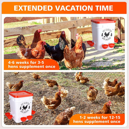 5 6 Tgeyd Chicken Waterer Gallon, with Enlarge Automatic Water Cups, Large Cicken Waterer for Chicken Duck and Goose