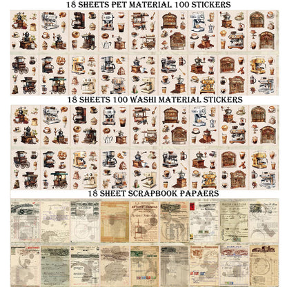 Auguro 4 Book for Garden Landscape Scrapbooking Stickers Pre-Cut 300 washi Stickers 300 PET Sticker Books for journaling Scrapbook Supplies Transparent Sticker for journaling