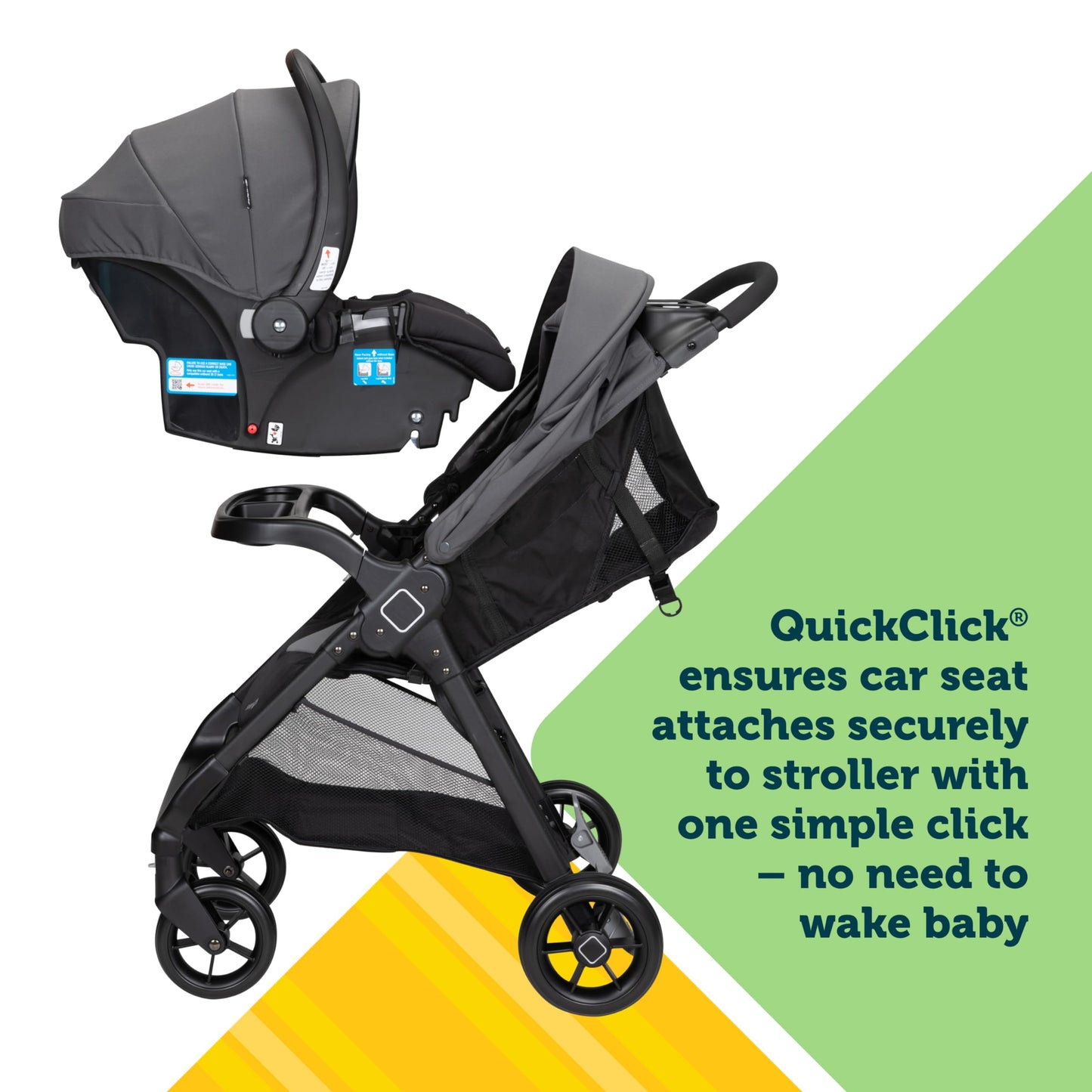 Safety 1st Smooth Ride Travel System Stroller and OnBoard FLX Infant Car Seat, Newborn to Toddler Baby Combo, Easy-Install, Large Canopy, Ample Storage, Foldable, Rear-Facing 4-30 lbs, Black Cherry