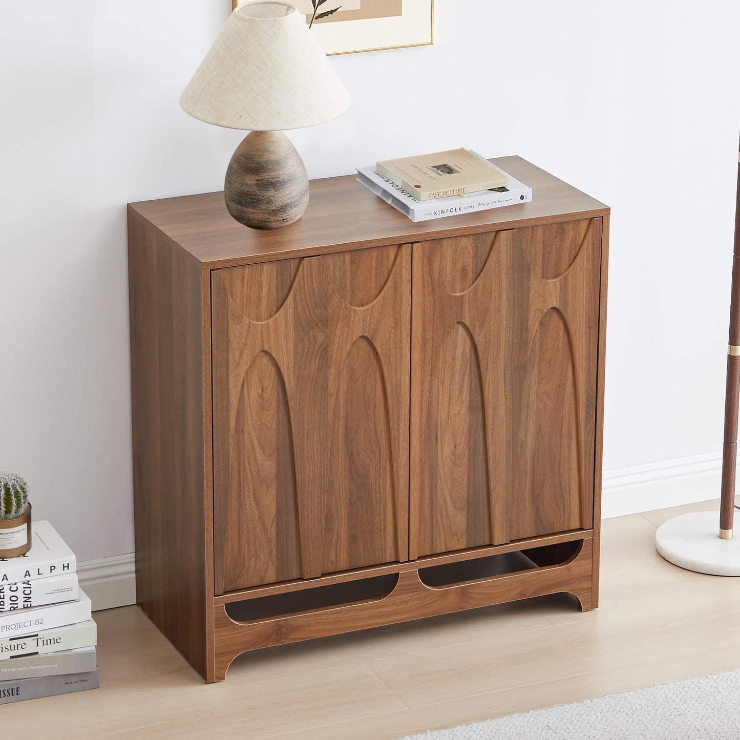 Bifins Sideboard Buffet Cabinet with Storage Set of 3, 94.5” Mid Century Modern Storage Cabinet with Adjustable Shelf and 6 Doors for Dining Room, Living Room,Entry