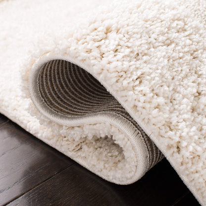 SAFAVIEH Area Rug 8x10 - Florida Shag Collection - Large - Creme & Creme, Border Design, Non-Shedding & Easy Cleaning, Plush Thick Pile, Ideal for Living Room, Bedroom, Dining Space (SG454-1111)