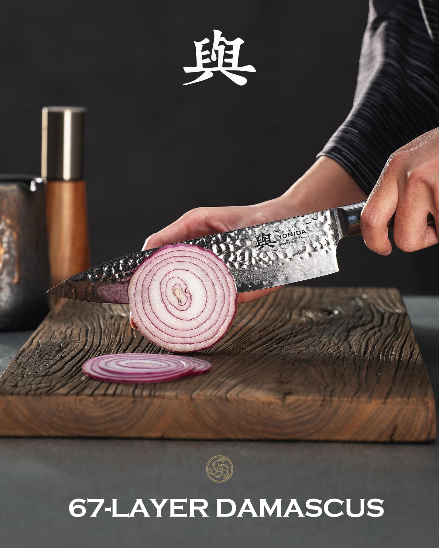 Japanese Chef Knife, 67-Layer Damascus Steel 8 Inch Kitchen Knife with AUS-10 Core, Professional Hand Forged Gyuto Knife with Gift Box, Ergonomic Handle, Ideal Valentine's Day Gifts for Men Women