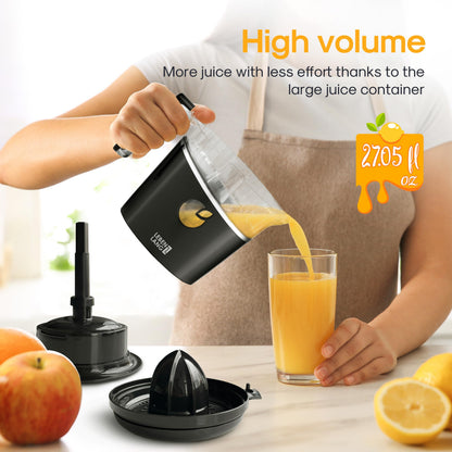 LEBENLANG BPA-Free Orange Juicer Electric - 27 OZ & 2 Cones with Pulp Control I Automatic & Electric Juicer for Citrus Lemon & Oranges I Orange juice squeezer machine Exprimidor de naranjas electrico