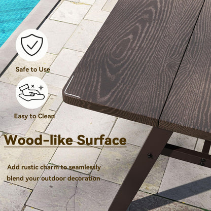 Giantex 3-Pieces Outdoor Picnic Table Set for 6 People, Rustproof Patio Dining Furniture Set with 1.93" Umbrella Hole, 800lbs Capacity Bench, 59" Camping Table for Porch Deck Yard Garden Lawn