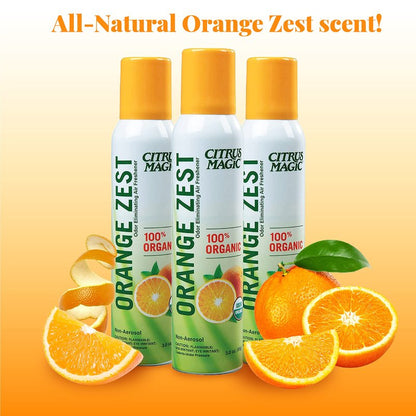 Citrus Magic Organic Natural Odor Eliminating Air Freshener Spray, Orange Zest, 3-Ounce, Pack of 3