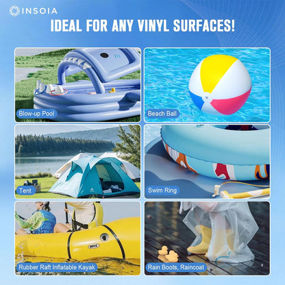 15 ML 4 Swimming INSOIA Pool Liner Patch, Air Mattress Repair Kit x Waterproof Vinyl Repair Patch Kit for Inflatables