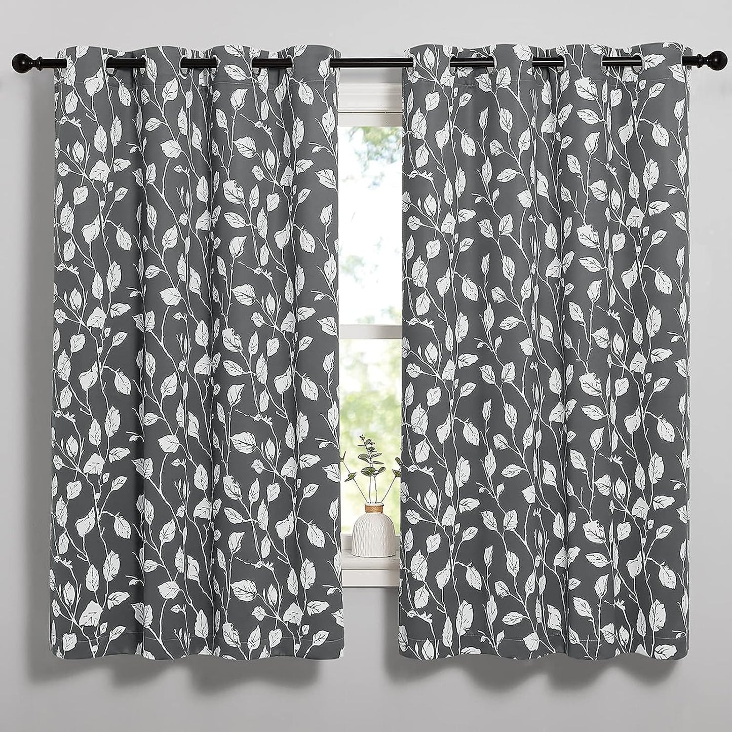 KGORGE Blackout Curtains - Thermal Insulated Soundproof Drapes for Living Room, Grey, 2 Pieces