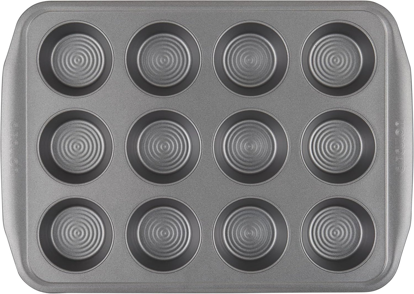 Circulon Nonstick 12-Cup Muffin Tin, Gray Steel Bakeware