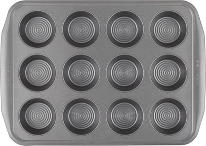 Circulon Nonstick 12-Cup Muffin Tin, Gray Steel Bakeware